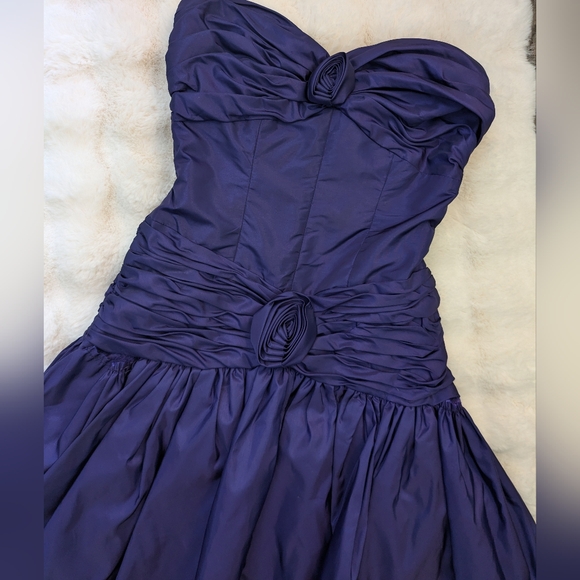 Vintage Victor Costa Rosette Drop Waist dress - Picture 2 of 9